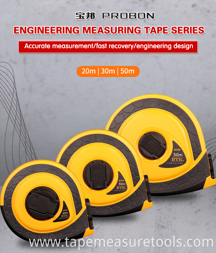 50 meters thick fiber tape 30 meters 20M insulated tape measure custom LOGO ruler tape measure